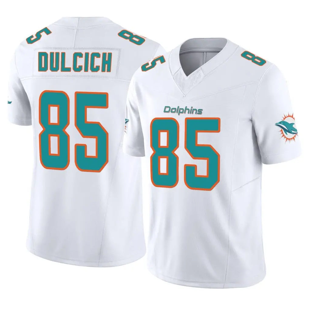 Kooe M.Dolphins #85 Greg Dulcich Player White Limited Vapor F.U.S.E. Home Game Stitched Jerseys