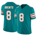 Kooe M.Dolphins #8 JuJu Brents Player Aqua Limited Alternate Vapor F.U.S.E. Home Game Stitched Jerseys