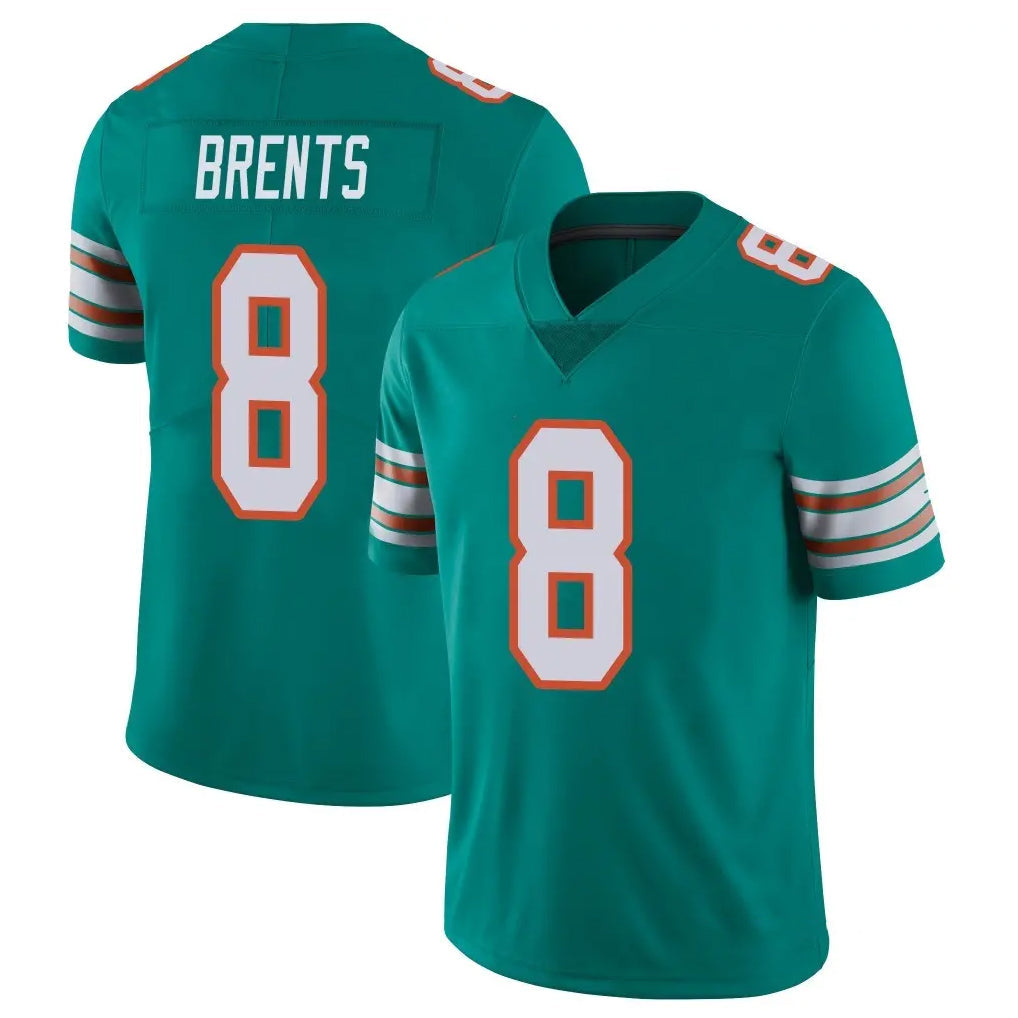 Kooe M.Dolphins #8 JuJu Brents Player Aqua Limited Alternate Vapor Untouchable Home Game Stitched Jerseys