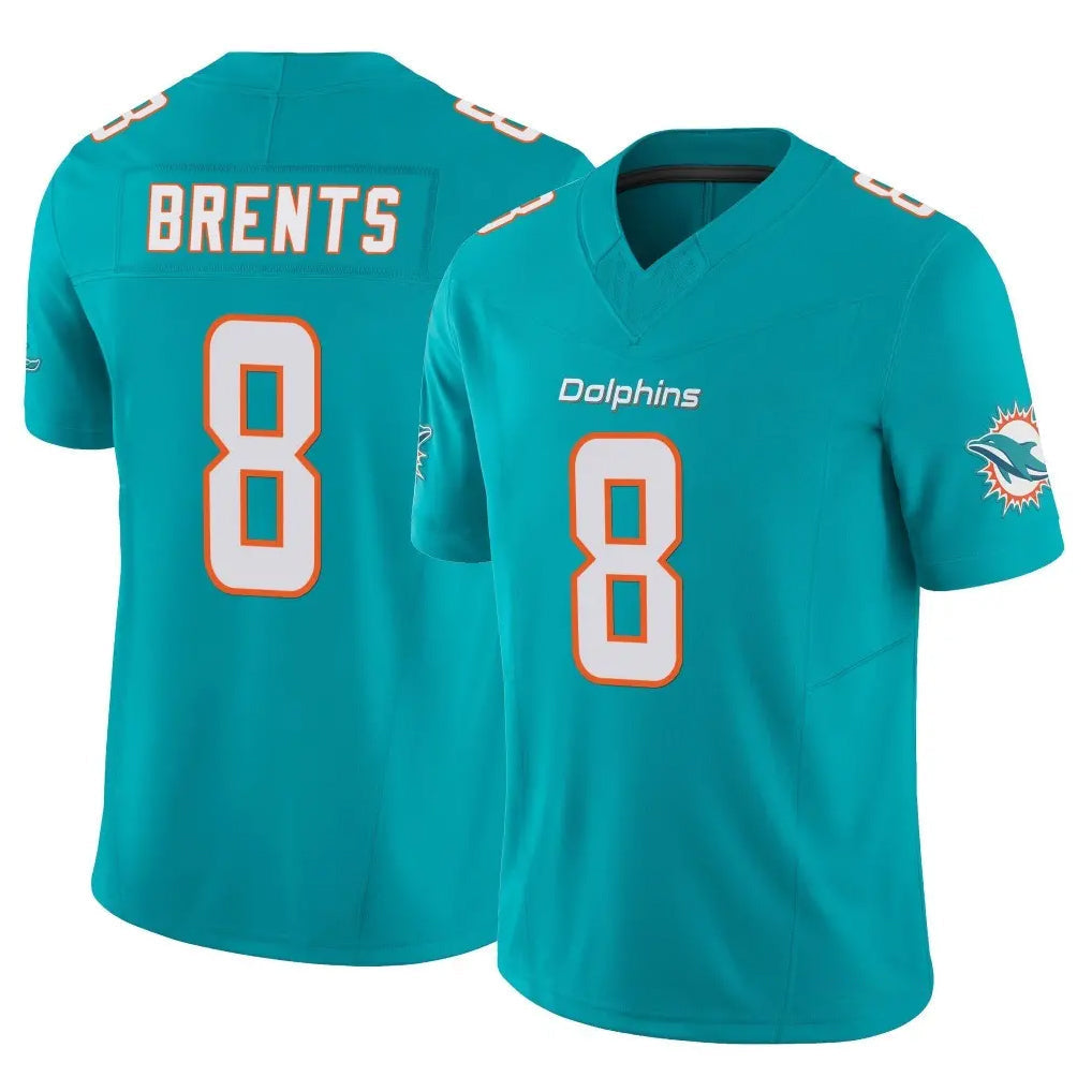 Kooe M.Dolphins #8 JuJu Brents Player Aqua Limited Vapor F.U.S.E. Home Game Stitched Jerseys
