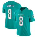 Kooe M.Dolphins #8 JuJu Brents Player Aqua Limited Vapor Untouchable Home Game Stitched Jerseys