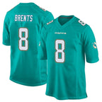 Kooe M.Dolphins #8 JuJu Brents Player Aqua Team Color Home Game Stitched Jerseys