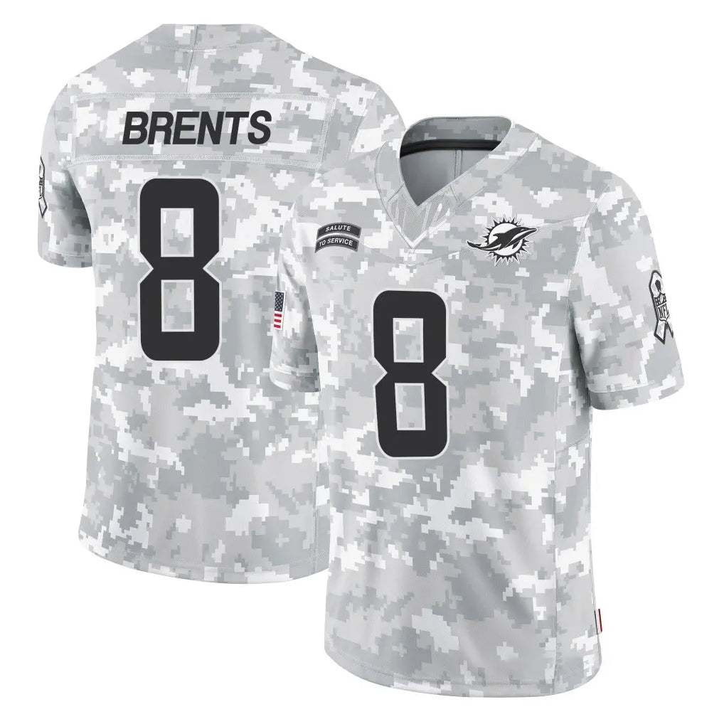 Kooe M.Dolphins #8 JuJu Brents Player Arctic Camo Salute To Service Limited Game Stitched Jerseys