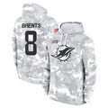 Kooe M.Dolphins #8 JuJu Brents Player Arctic Camo Salute to Service Hoodies Limited Game Stitched Jerseys