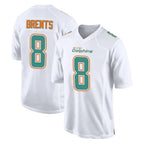 Kooe M.Dolphins #8 JuJu Brents Player White Fashion Home Game Stitched Jerseys