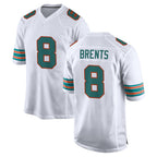 Kooe M.Dolphins #8 JuJu Brents Player White Limited Home Game Stitched Jerseys