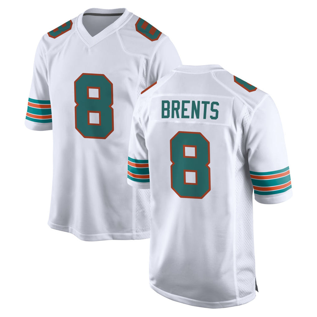 Kooe M.Dolphins #8 JuJu Brents Player White Limited Home Game Stitched Jerseys