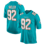 Kooe M.Dolphins #92 Zach Sieler Player Aqua Home Game Stitched Jerseys
