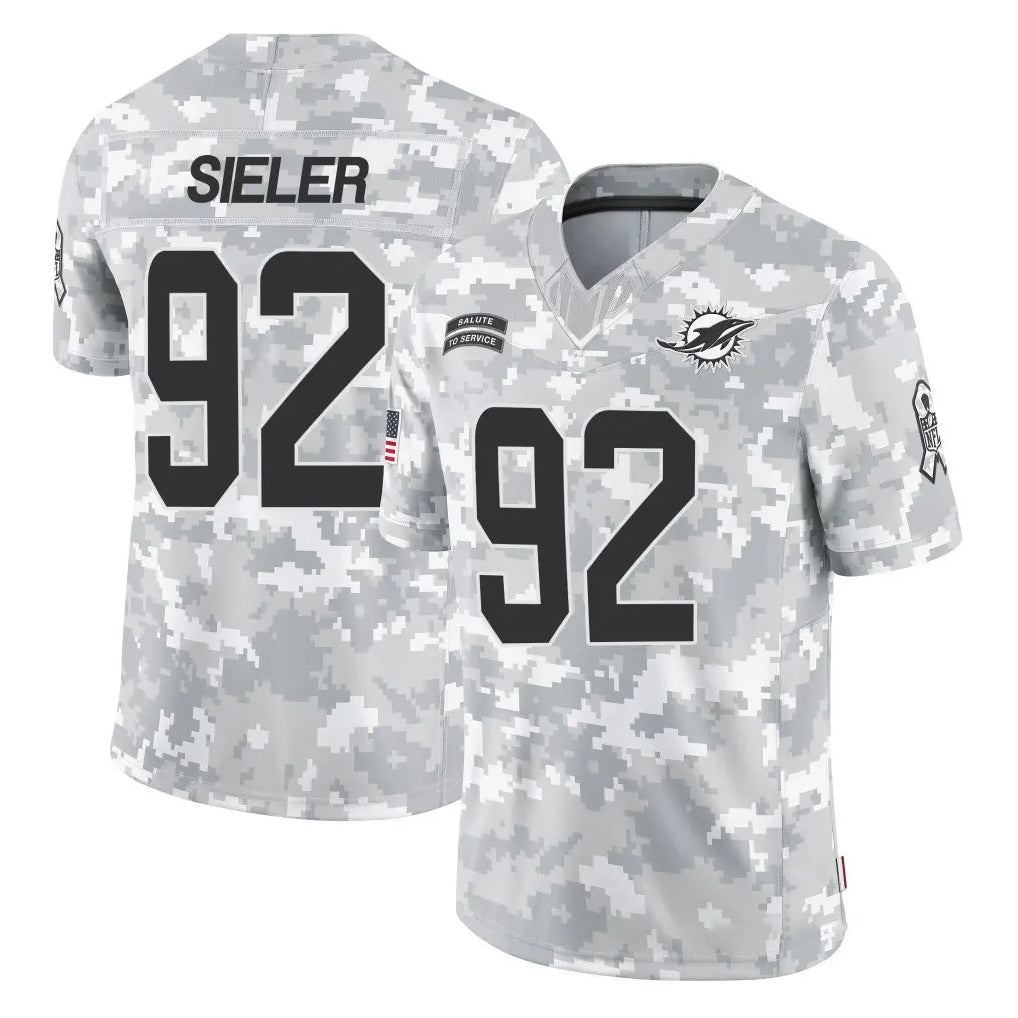 Kooe M.Dolphins #92 Zach Sieler Player Arctic Camo Salute To Service Limited Game Stitched Jerseys