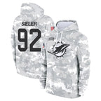 Kooe M.Dolphins #92 Zach Sieler Player Arctic Camo Salute to Service Hoodies Limited Game Stitched Jerseys