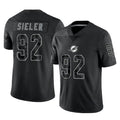 Kooe M.Dolphins #92 Zach Sieler Player Black Reflective Limited Game Stitched Jerseys