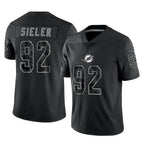 Kooe M.Dolphins #92 Zach Sieler Player Black Reflective Limited Game Stitched Jerseys