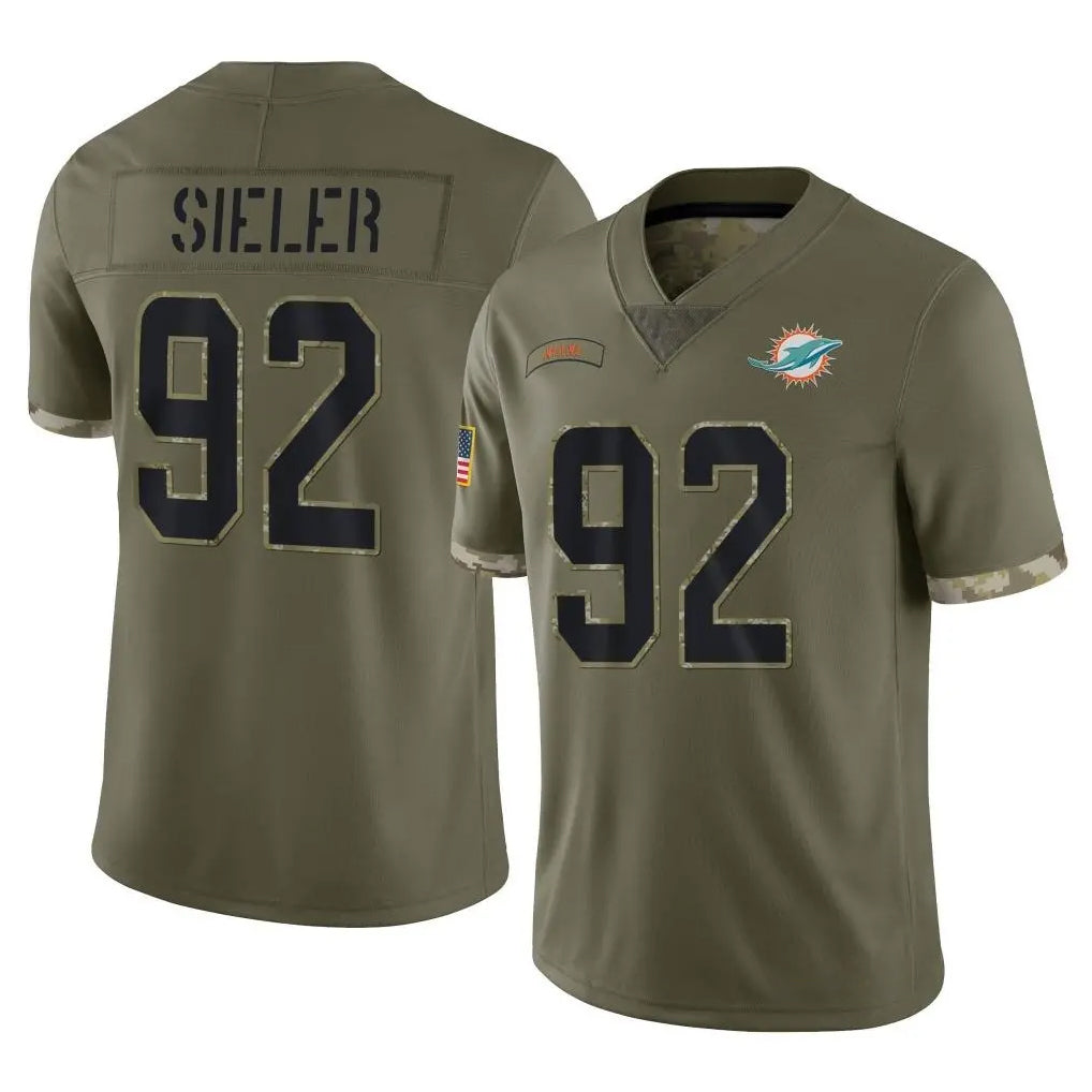 Kooe M.Dolphins #92 Zach Sieler Player Olive Salute To Service Limited Stitched Jerseys