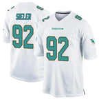 Kooe M.Dolphins #92 Zach Sieler Player White Home Game Stitched Jerseys