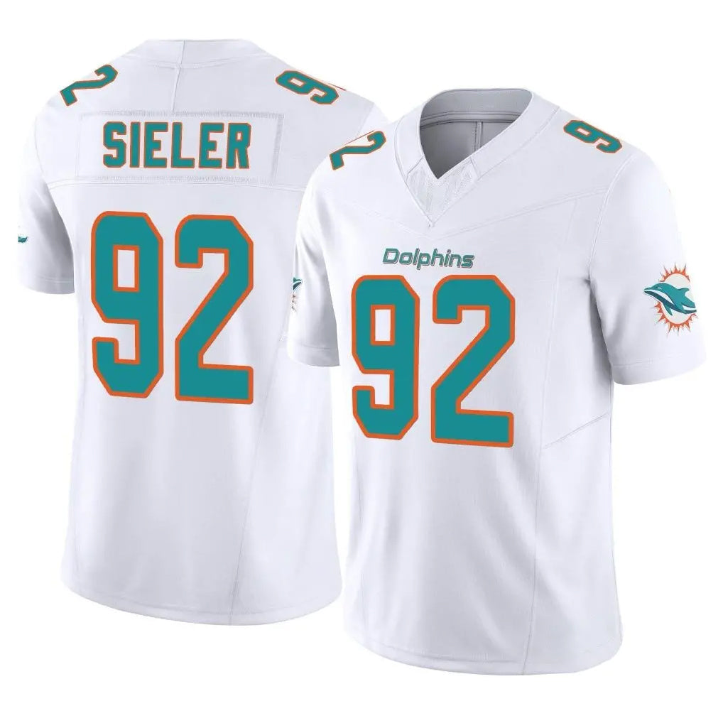Kooe M.Dolphins #92 Zach Sieler Player White Limited Vapor F.U.S.E. Home Game Stitched Jerseys