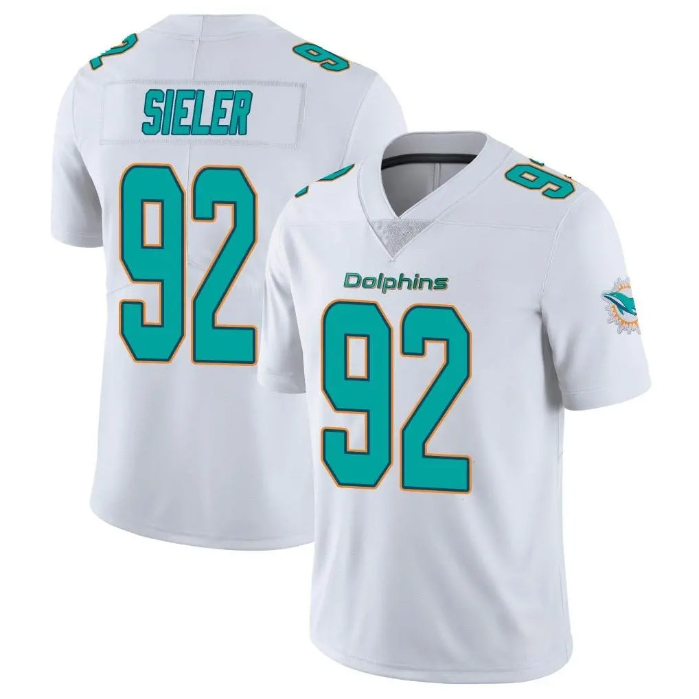 Kooe M.Dolphins #92 Zach Sieler Player White Limited Vapor Untouchable Home Game Stitched Jerseys