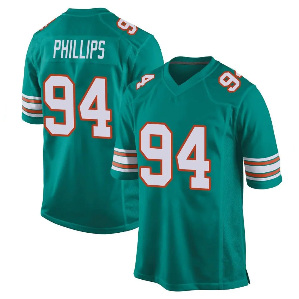 Kooe M.Dolphins #94 Jordan Phillips Player Aqua Alternate Home Game Stitched Jerseys