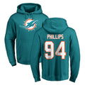 Kooe M.Dolphins #94 Jordan Phillips Player Aqua LOGO Pullover Hoodies Limited Stitched Jerseys