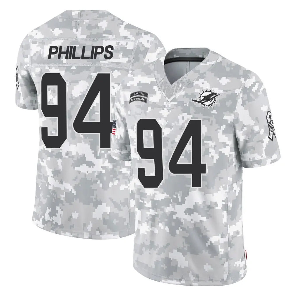 Kooe M.Dolphins #94 Jordan Phillips Player Arctic Camo Salute To Service Limited Game Stitched Jerseys