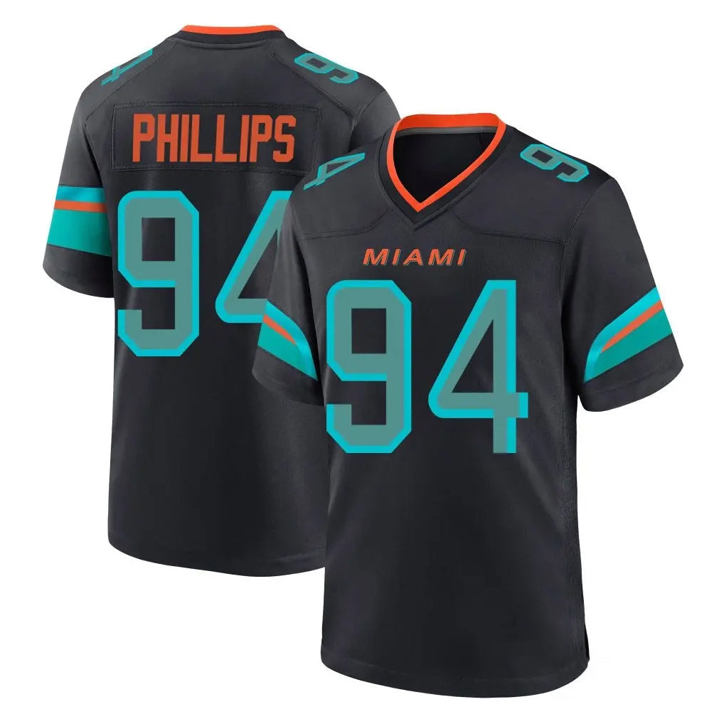 Kooe M.Dolphins #94 Jordan Phillips Player Black Pitch Rivalries Collection Home Game Stitched Jerseys
