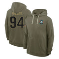 Kooe M.Dolphins #94 Jordan Phillips Player Olive Salute to Service Pullover Hoodies Limited Stitched Jerseys