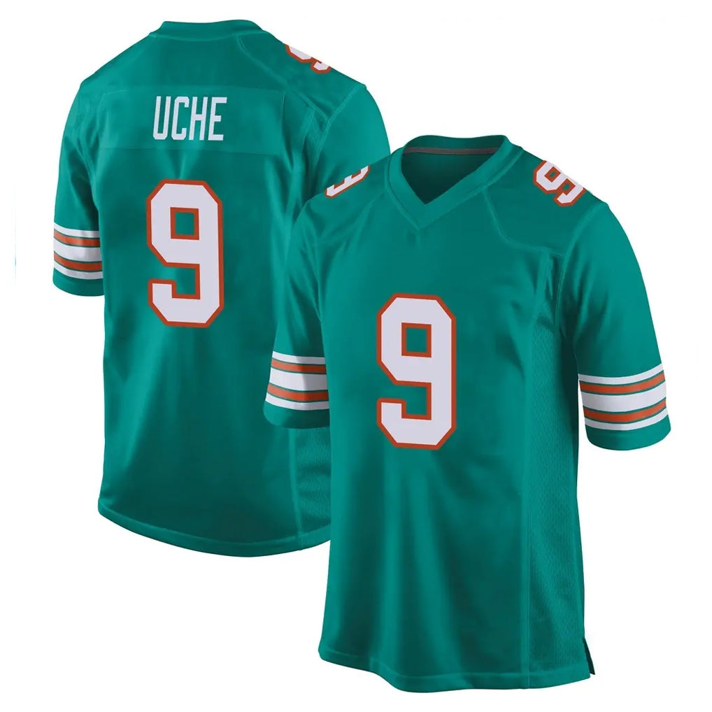Kooe M.Dolphins #9 Joshua Uche Player Aqua Alternate Home Game Stitched Jerseys