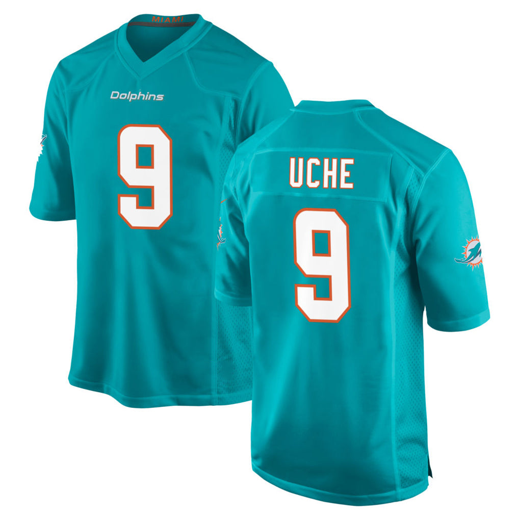Kooe M.Dolphins #9 Joshua Uche Player Aqua Home Game Stitched Jerseys