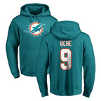 Kooe M.Dolphins #9 Joshua Uche Player Aqua LOGO Pullover Hoodies Limited Stitched Jerseys