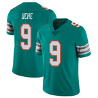 Kooe M.Dolphins #9 Joshua Uche Player Aqua Limited Alternate Vapor Untouchable Home Game Stitched Jerseys