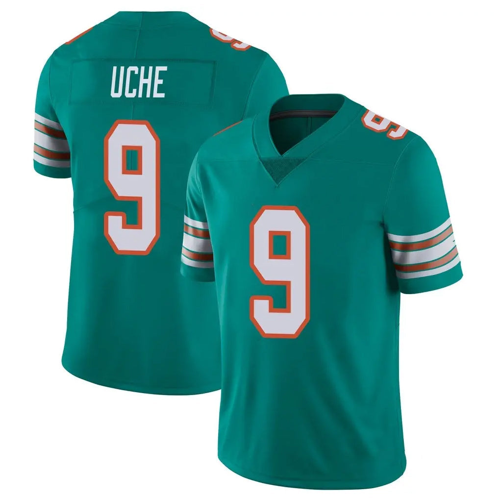 Kooe M.Dolphins #9 Joshua Uche Player Aqua Limited Alternate Vapor Untouchable Home Game Stitched Jerseys