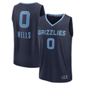 Kooe M.Grizzlies #0 Jaylen Wells Navy Fast Break Replica Player Stitched Jerseys- Icon Edition