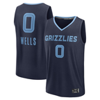 Kooe M.Grizzlies #0 Jaylen Wells Navy Fast Break Replica Player Stitched Jerseys- Icon Edition