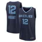 Kooe M.Grizzlies #12 Ja Morant Navy Fast Break Replica Player Stitched Jerseys- Icon Edition
