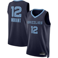Kooe M.Grizzlies #12 Ja Morant Navy Swingman Stitched Jerseys- Icon Edition