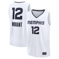 Kooe M.Grizzlies #12 Ja Morant White Fast Break Replica Player Stitched Jerseys- Association Edition