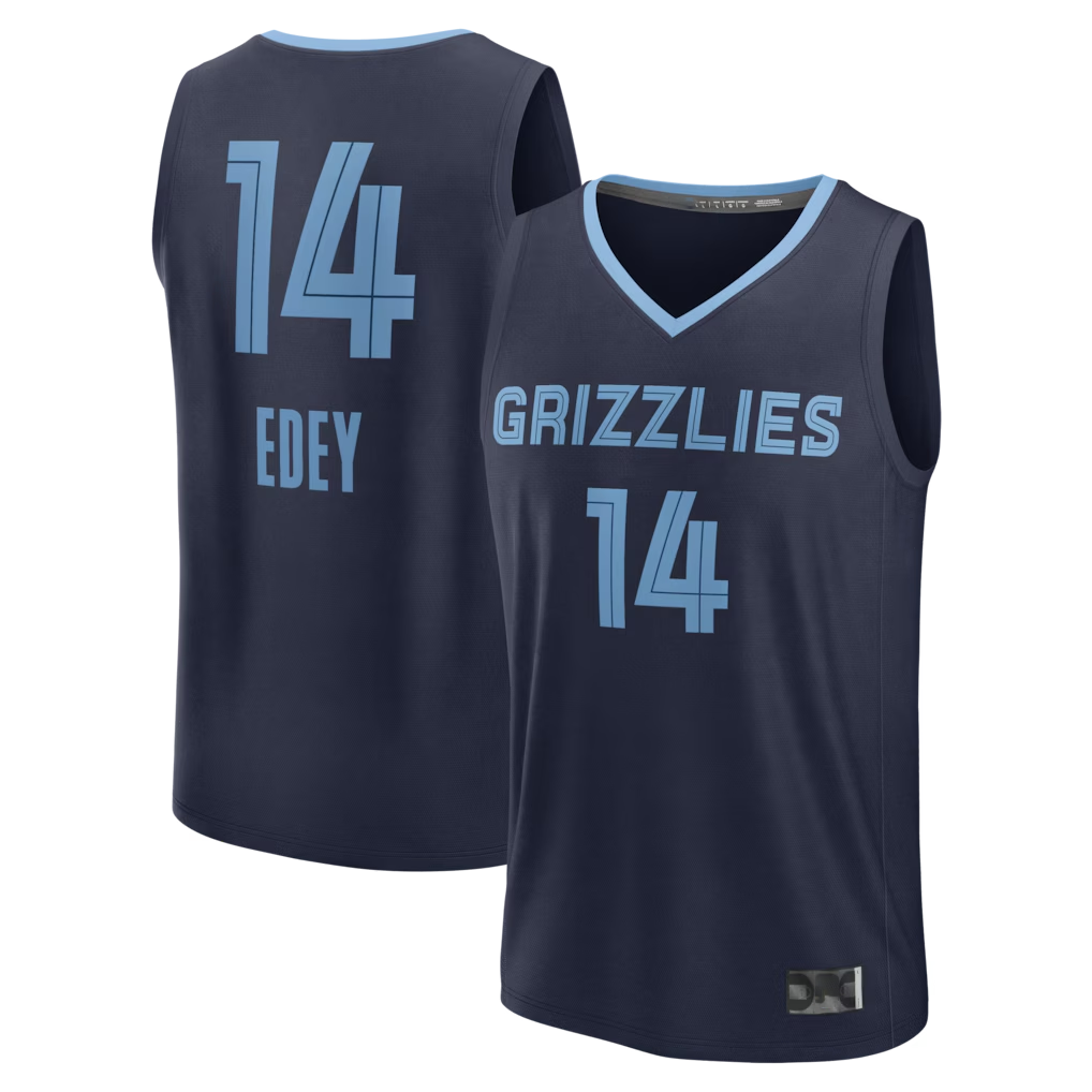 Kooe M.Grizzlies #14 Zach Edey Navy Fast Break Replica Stitched Jerseys- Icon Edition