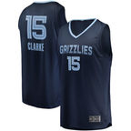 Kooe M.Grizzlies #15 Brandon Clarke Navy Fast Break Replica Stitched Jerseys- Icon Edition