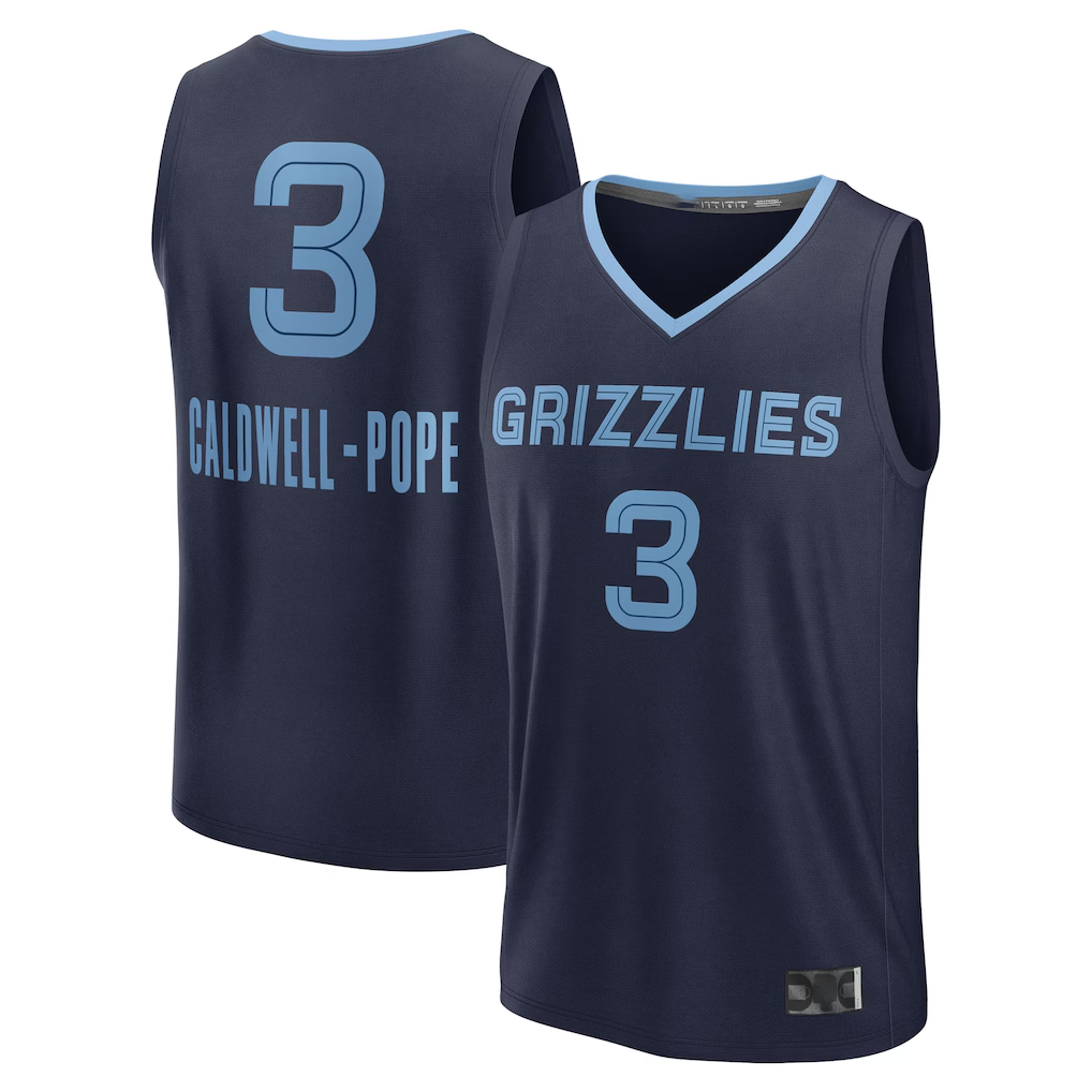 Kooe M.Grizzlies #3 Kentavious Caldwell-Pope Navy Fast Break Replica Player Stitched Jerseys- Icon Edition