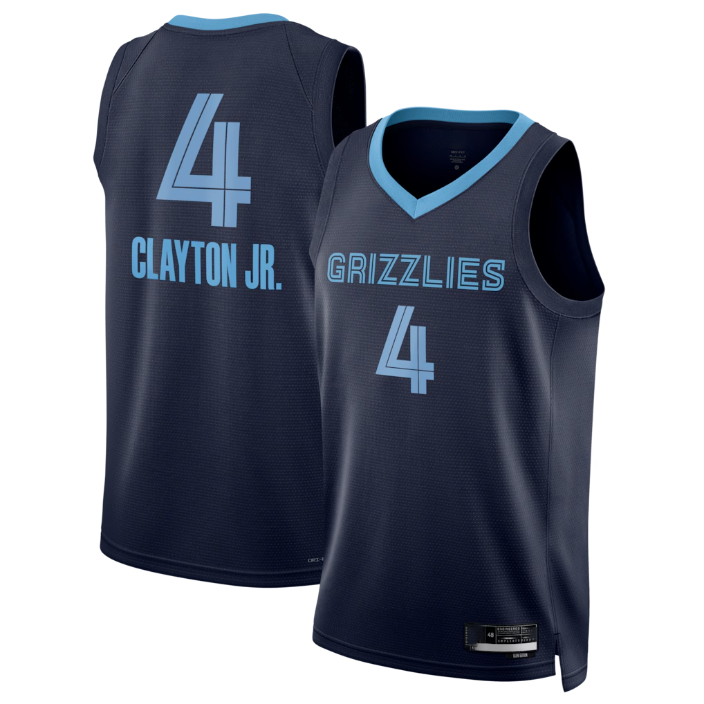 Kooe M.Grizzlies #4 Walter Clayton Jr. Navy Swingman Stitched Jerseys- Icon Edition