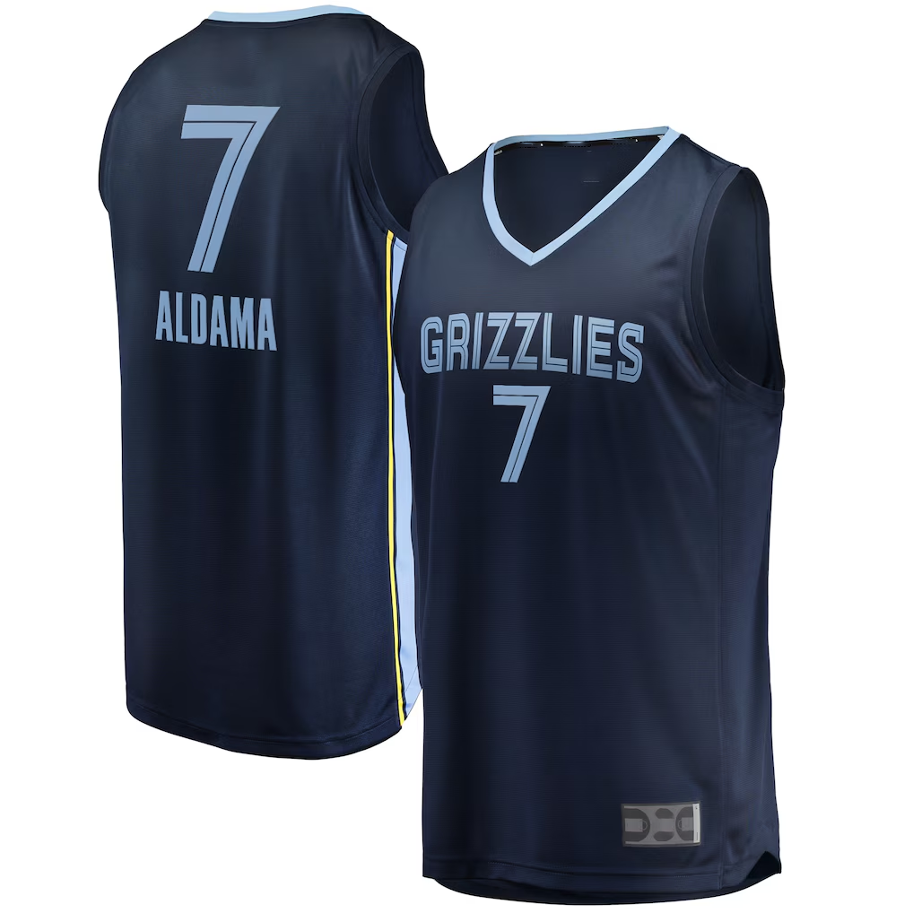 Kooe M.Grizzlies #7 Santi Aldama Navy Fast Break Replica Stitched Jerseys- Icon Edition