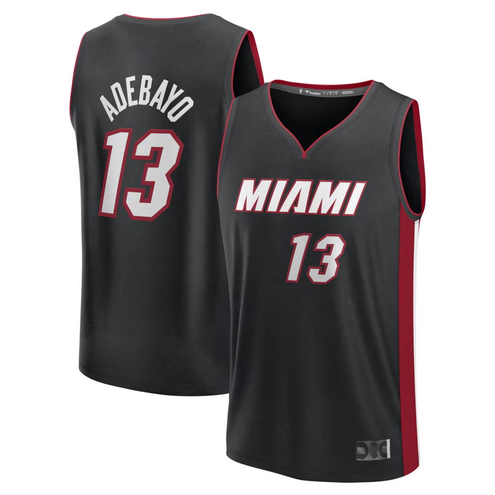 Kooe M.Heat #13 Bam Adebayo Black Fast Break Replica Jerseys - Icon Edition