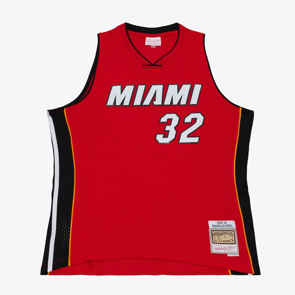 Kooe M.Heat #32 Shaquille O'Neal Mitchell & Ness Red 2005-2006 Swingman Jerseys