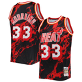 Kooe M.Heat #33 Alonzo Mourning Mitchell & Ness Black 1996-1997 Hardwood Classics Marble Swingman Jerseys