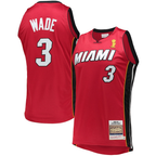 Kooe M.Heat #3 Dwyane Wade Mitchell & Ness Red 2005-06 Hardwood Classics Authentic Jerseys