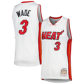 Kooe M.Heat #3 Dwyane Wade Mitchell & Ness White 2005-06 Hardwood Classics Swingman Jerseys
