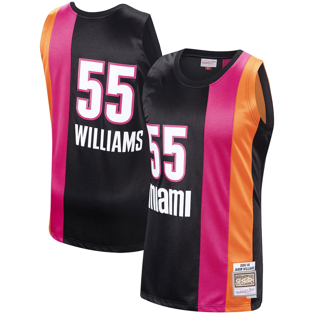 Kooe M.Heat #55 Jason Williams Mitchell & Ness Black 2005-2006 Hardwood Classics Swingman Jerseys