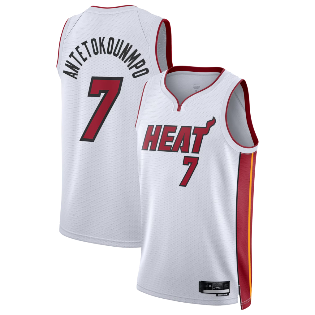 Kooe M.Heat #7 Giannis Antetokounmpo White Swingman Jerseys - Association Edition