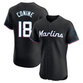 Kooe M.Marlins #18 Griffin Conine Player Black Vapor Home Limited Elite Stitched Jerseys