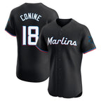 Kooe M.Marlins #18 Griffin Conine Player Black Vapor Home Limited Elite Stitched Jerseys