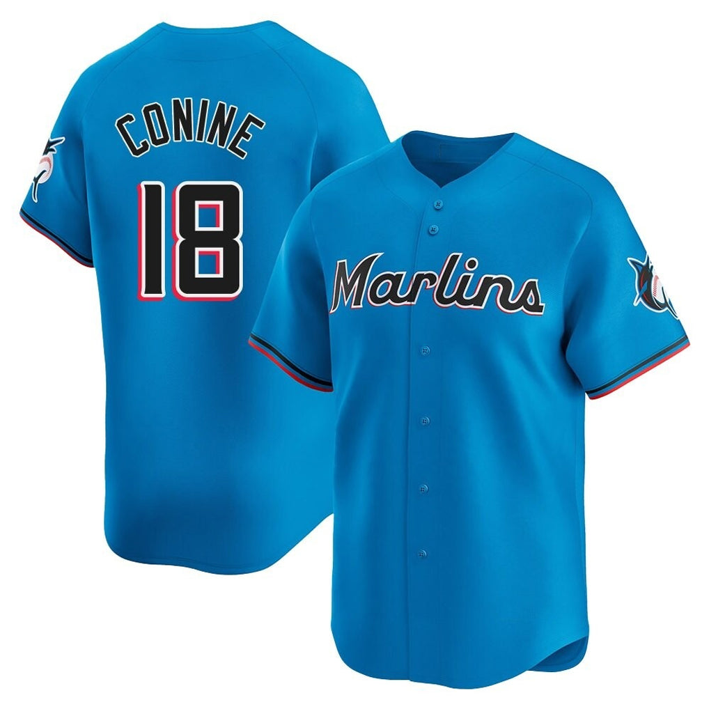 Kooe M.Marlins #18 Griffin Conine Player Blue Home Limited Stitched Jerseys